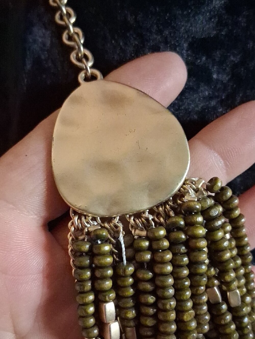 Multi-Strand Bronze Bead Statement Necklace - Women Jewelry - Picture 3 of 12
